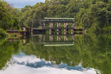 Fotobehang Phewa Dam, hydroelectric power station on the Phewa Lake. © Tomasz Wozniak