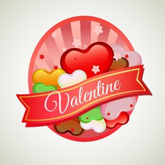 valentine label with love