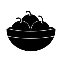 Fruits on bowl isolated symbol icon vector illustration graphic design