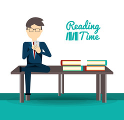 business man reading news on the phone 