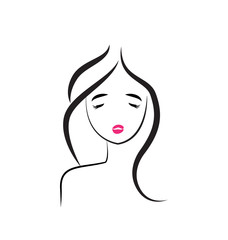 Beautiful girl hair salon icon