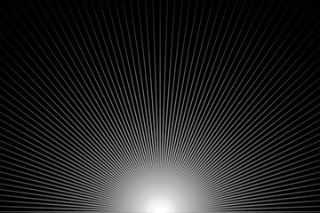 Striped colorful abstract background, Symmetric rays - vector pattern - black and white,