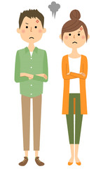 若いカップル　怒る