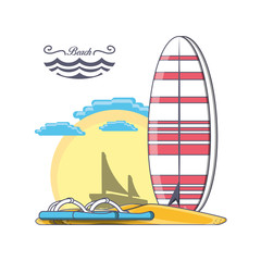 surfboard on the beach design