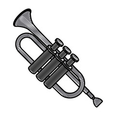 Trumpet music instrument icon vector illustration graphic design