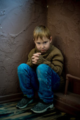 Fototapeta premium Child abuse at home