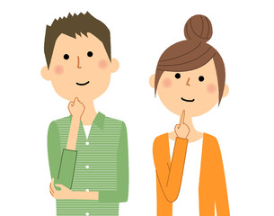 若いカップル　考える