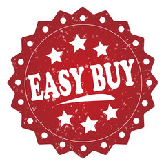easy buy vintage red rubber stamp isolated on white background