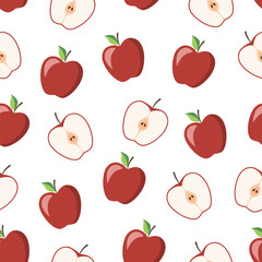 Seamless pattern of apples. Vector illustration.