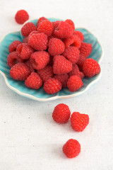 Ripe sweet raspberries