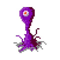 Pixel character alien monster for games and web sites