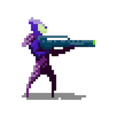 Obraz premium Pixel character space marine for games and web sites