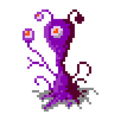 Obraz premium Pixel character alien monster for games and web sites