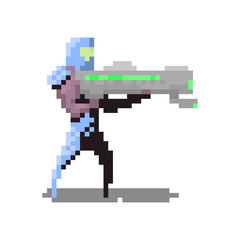 Pixel character space marine for games and web sites