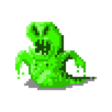 Pixel character alien monster for games and web sites