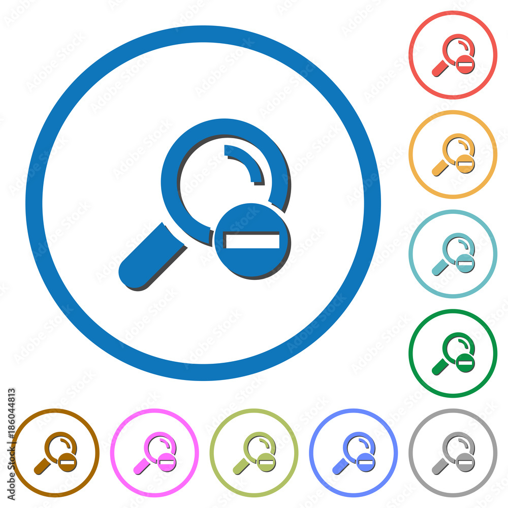Poster remove search term icons with shadows and outlines