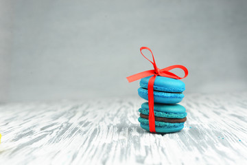 delicious sweet blue  cookies macaron