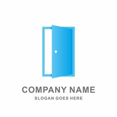 Simple Door House Space Architecture Interior Construction Real Estate Business Company Stock Vector Logo Design Template