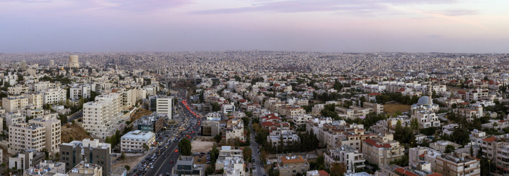 Panoramic view of Abdoun area and abdoun bridge