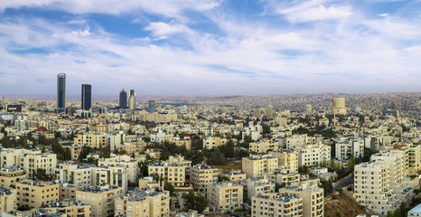 Panoramic view of Amman modern buildings in the new downtown