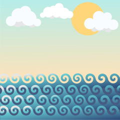 illustration of sea landscape