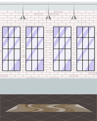 abstract illustration of a loft room interior