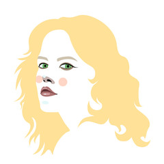 illustration of a girl with beautiful hair abstract portrait