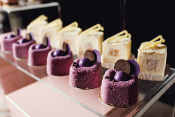 Delicious wedding reception candy bar dessert table