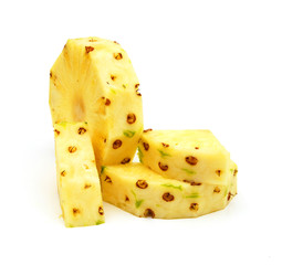 Pineapple Slices On White Background