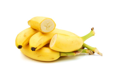 fresh bananas on white background