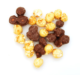 popcorn on white background
