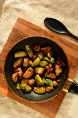 Grilled Brussel Sprouts with meat