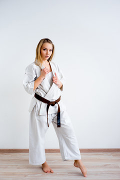 Karate girl training