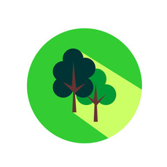 Tree flat design icon with long shadow. Vector Illustration isolated for graphic and web design.