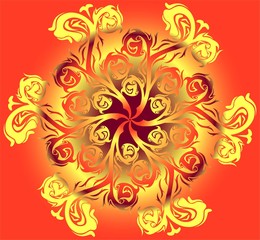 Abstraction on an orange background