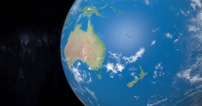 Polynesia, Micronesia and Melanesia in planet earth, view from outer space