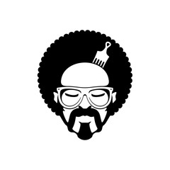 Disco Funk Flat Monochrome Vector Illustration