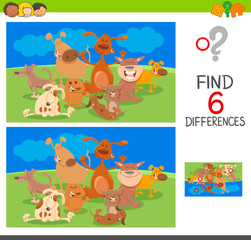 spot the differences with dog animal characters