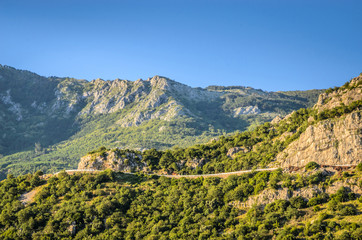 Fototapeta na wymiar High mountains and beautiful nature near Budva, Montenegro
