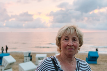 Portrait of senior woman at the beach of Sylt - Germany