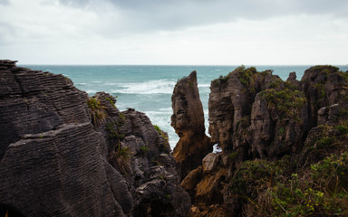 Fototapeta na wymiar Faces in Rocks New Zealand