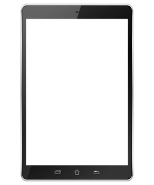 Tablet computer front view. To present your application