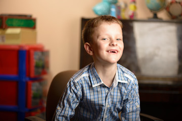 Portrait of a child expressing a different emotional behavior.