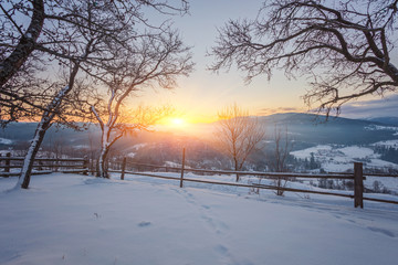 Obraz premium Beautiful winter landscape in the mountains.