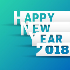 Greeting card design template with Modern Text for 2018 New Year of the Dog. Color number 2018 drawn lettering on colorful background. Vector illustration