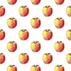 Seamless pattern with watercolor apples.