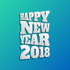 Greeting card design template with Modern Text for 2018 New Year of the Dog. Color number 2018 drawn lettering on colorful background. Vector illustration