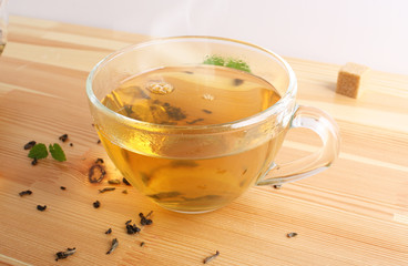 tea cup teapot wooden background