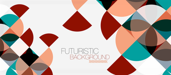 Geometric triangle and circle shape, wide abstract background