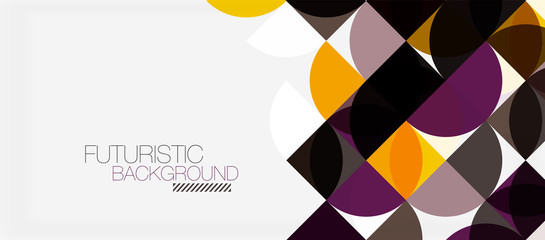 Geometric triangle and circle shape, wide abstract background